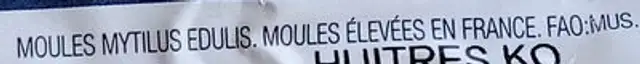 Moules de bouchot ingredients label