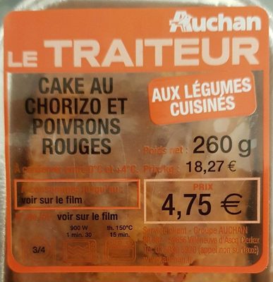 Cake salé au chorizo et poivrons rouges