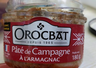 Orocbat, Pâté de campagne à l'Armagnac, le pot de 180 g
