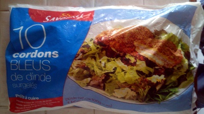 10 cordons bleus de dinde surgelés front packaging
