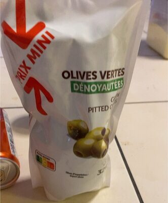 Olives vertes dénoyautées front packaging