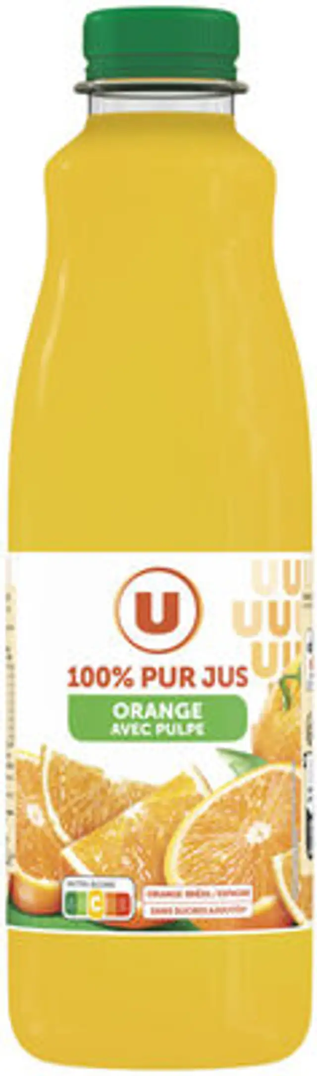 Pur jus d'orange avec pulpe filière pet 1,5 L front packaging