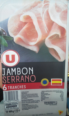 Jambon Serrano - x6 tranches, 100g