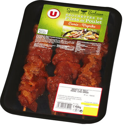 Brochette de filet de poulet au cumin et paprika, 3 pièces, 450g