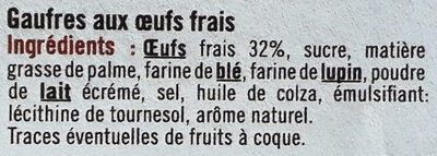 Gaufres pâtissières aux oeufs frais ingredients label