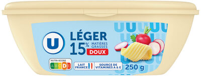 Matière grasse laitière légère doux 15%MG, en barquette de 250g