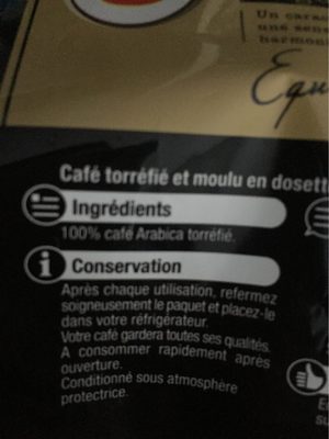 Café pur arabica nutrition facts table