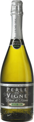 Vin mousseux blanc de blanc demi-sec Perle de Vigne 75cl front packaging