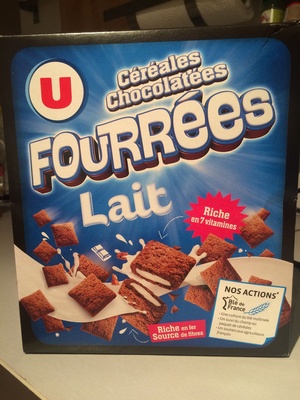 Céréales chocolatées fourrées au lait - paquet de 375g