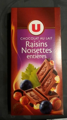 Chocolat au lait extra raisins et noisettes Tablette de 200g