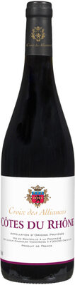 Vin rouge Côtes du Rhône AOP rouge Croix des Alliances, HVE 75cl front packaging