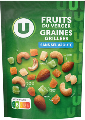 Mélange apéritif fruits du verger et graines grillées paquet de 120g