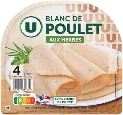 Blanc de Poulet aux herbes - x4 tranches, 120g