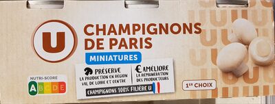 Champignons miniatures - 3 boîtes de 115g net égoutté front packaging