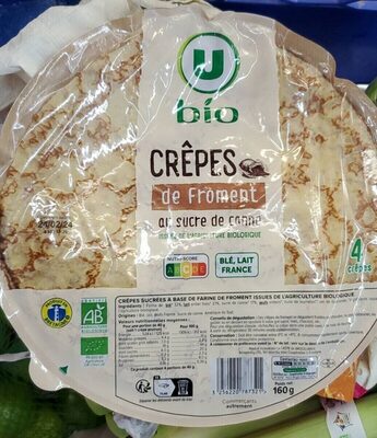 Crêpes de froment au sucre de canne x4 160g front packaging