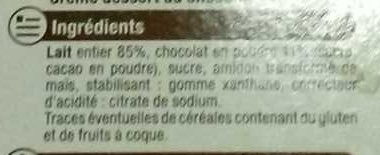 Crème dessert saveur chocolat ingredients label