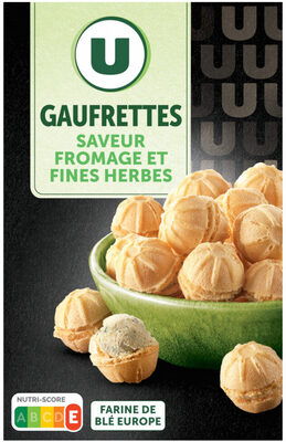 Biscuits apéritifs Gaufrettes goût fromage et fines herbes 75g