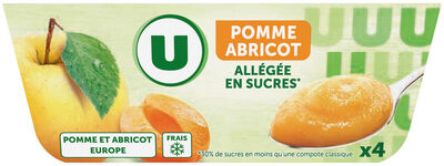 Dessert fruitier pommes abricots allégé en sucre 4x100g