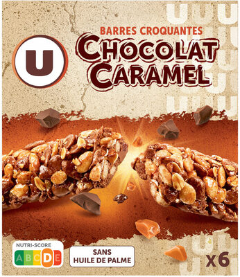 Barres croustilllantes au caramel et chocolat 6 unités, 126g