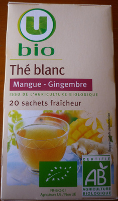 Thé blanc mangue gingembre front packaging