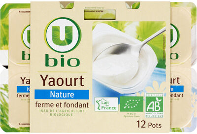 Yaourts nature 12 pots, 125g front packaging