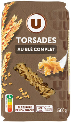 Pâtes Torsades au blé complet sachet de 500g