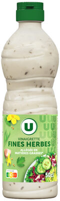 Vinaigrette allégée en matières grasses aux fines herbes bouteillede50cl front packaging