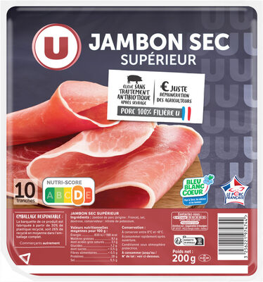 Jambon sec supérieur - x10 tranches, 200g