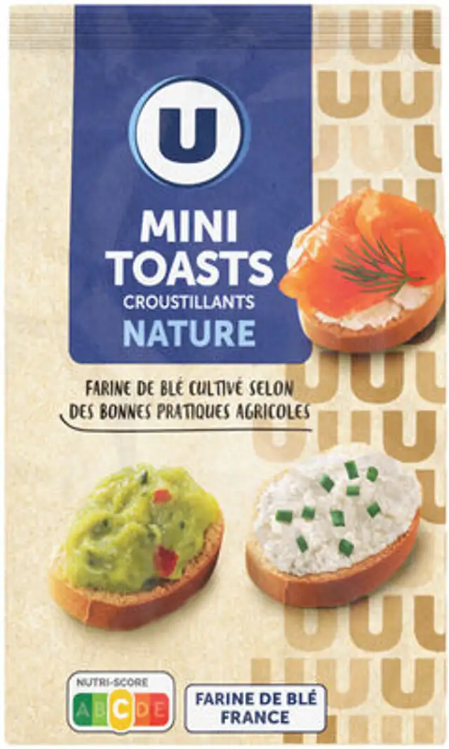 Mini toasts à tartiner nature - sachet 120g front packaging