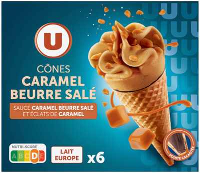 Cônes glacés caramel beurre salé x6 front packaging