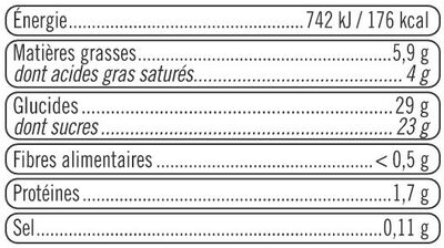 Bac crème glacée citron meringue - 485g ingredients label