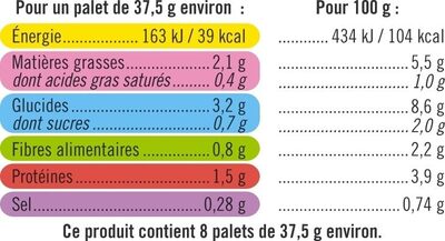 Palets légumes poireau, pomme de terre, carotte 300g ingredients label