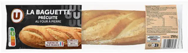 Baguette précuite sur four à pierre 250g front packaging