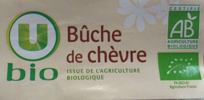 Fromage Bûche de chèvre bio au lait pasteurisé 23% de MG, 180g