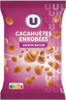 Cacahuètes enrobées goût bacon sachet de 150g front packaging