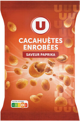 Cacahuètes enrobées goût paprika sachet de 150g front packaging