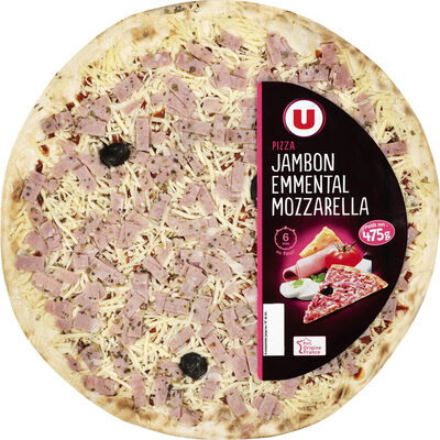 Pizza au jambon, emmental et mozzarella