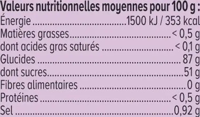 Bonbons Confiserie soucoupes acidulées en poudre sachet de 39g ingredients label