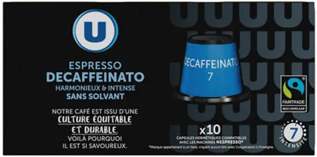Café espresso decaffeinato front packaging