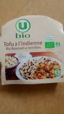 Tofu à l'indienne riz Basmati et lentilles