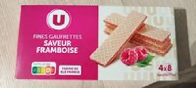 Fines gaufrettes saveur framboise, 160g