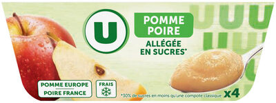 Dessert fruitier pomme et poire allégé en sucre - 4x100g