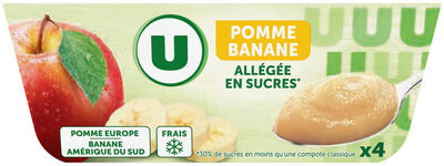 Dessert fruitier pomme/banane allégé en sucre 4x100g
