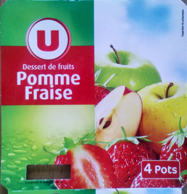 Dessert fruitier pomme/fraise allégé en sucre 4x100g