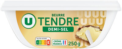 Beurre tendre à tartiner demi-sel 80% de matière grasse barquette de250g