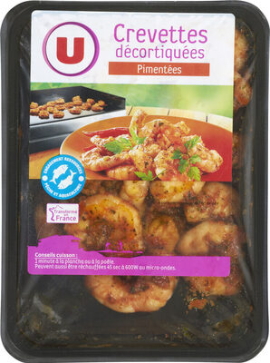 Crevette décortiquée cuite pimentée, transformée en France, barquette120g