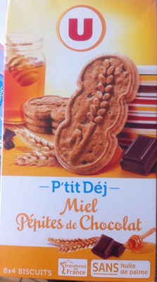 Biscuits Petit déjeuner miel pépites de chocolat paquet de 400g