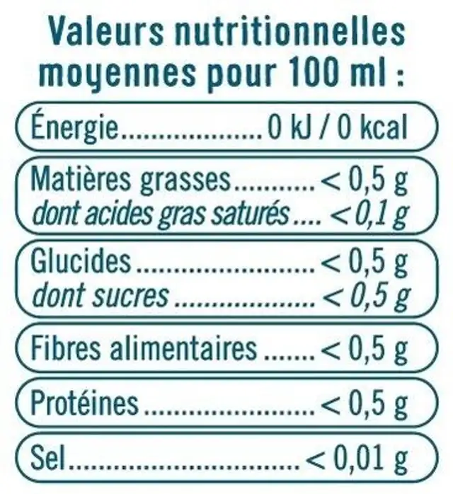 Petillante saveur agrumes ingredients label