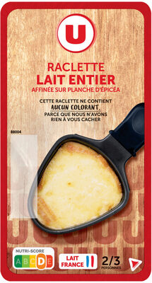Fromage à Raclette au lait entier pasteurisé 30%mg, 350g front packaging