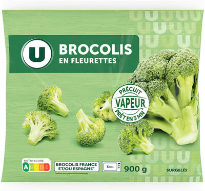 Brocolis fleurettes précuits vapeur, 900g